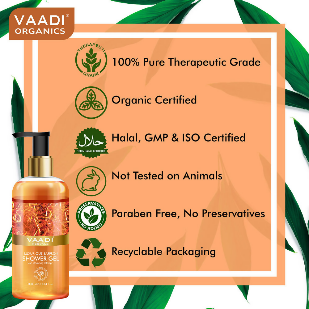 Vaadi Herbals Luxurious Saffron Shower Gel - Swadesiicart