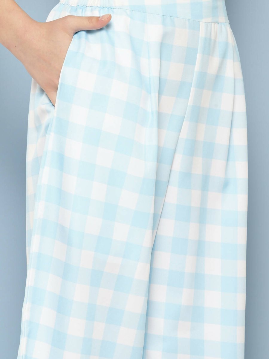 Ahalyaa Womens Co-ords - Blue - Swadesiicart