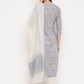 NOZ2TOZ Women's Purple Printed Kurta With Palazzo & Dupatta Set (Set of 3) - Swadesiicart
