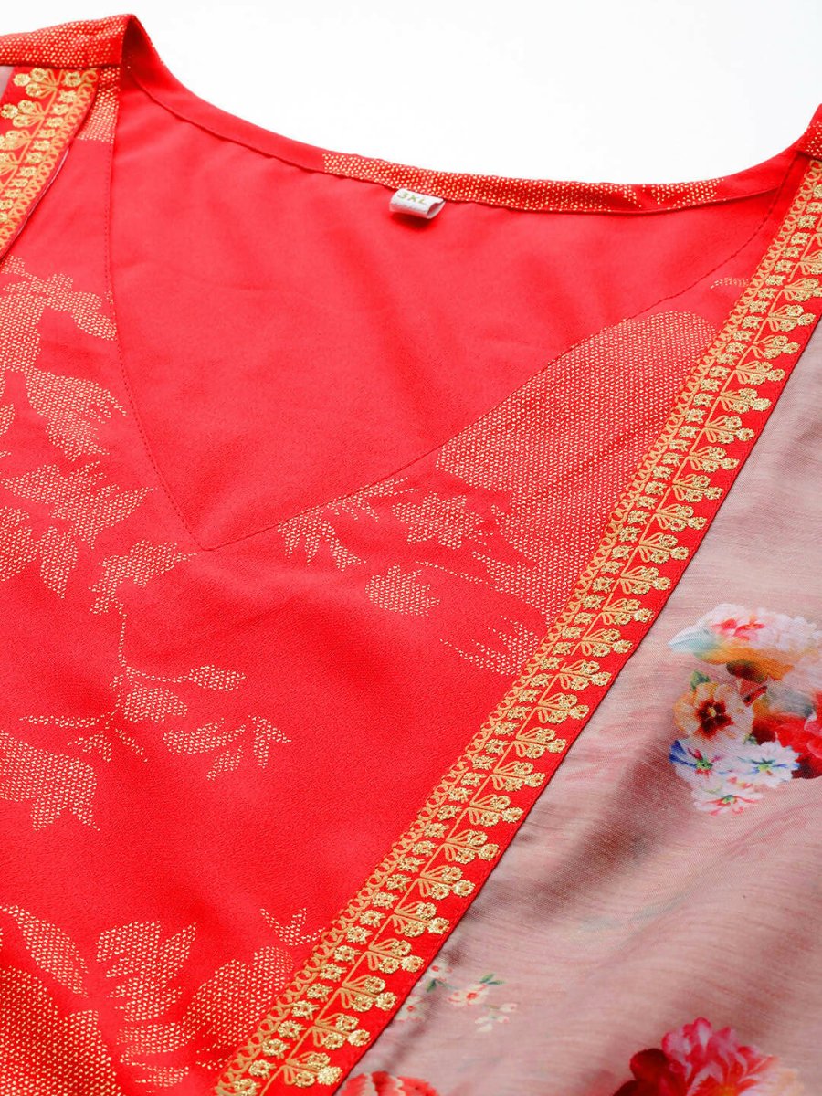 Ahalyaa Women's Traditional wear Ethnic Dress - Red | Swadesiicart