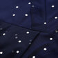 Ahalyaa Navy Blue Net & Crepe Silver Toned Polka Dots Printed Maxi Dress | Swadesiicart