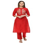 Lagi Women's Red Poly silk Straight Embroidred Kurta & Pant (RO116B) | Swadesiicart