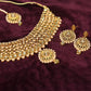 Tehzeeb Creations Stone And Pearl Studded Necklace With Earrings And Tikka