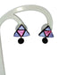 Terracotta Triangle Ear Studs With Drops