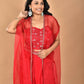 Morchari Women Hand Embroidery Crop Top-Red - Swadesiicart