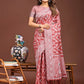 Shree Shyam Fashion Pankhuri Peach Linen Cotton Saree
