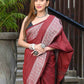 Beatitude Red Cotton Jacqaurd Border Tangail Handloom Saree