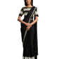 Black Crepe Silk Sequence Embroidered Saree With Stitched Blouse - Mohmanthan La Belle