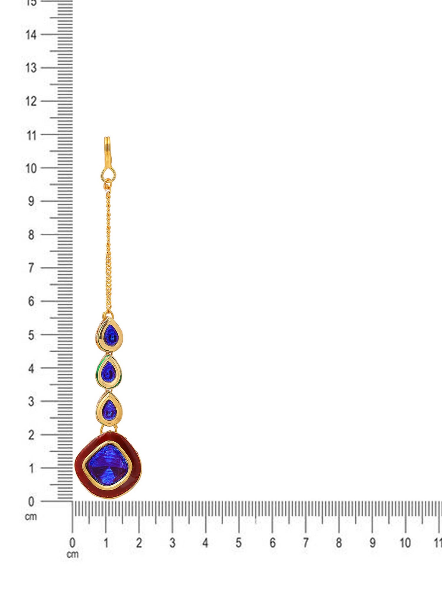 Ruby Raang Blue Meenakari Kundan Maang Tikka | Swadesiicart