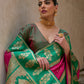 Vishnu Weaves Women's Pink Kanchi Silk Woven Saree with Blouse - Swadesiicart
