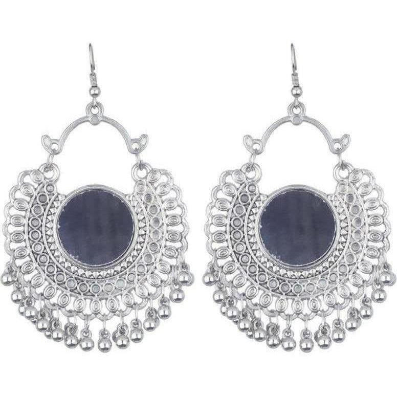 MS Fashion India Oxidized Silver Earrings German Silver Traditional Drops And Danglers | Swadesiicart