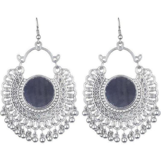 MS Fashion India Oxidized Silver Earrings German Silver Traditional Drops And Danglers | Swadesiicart