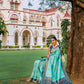Vishnu Weaves Women's Firozi Patola Banarasi Silk Meenakari Zari Woven Saree with Blouse - Swadesiicart