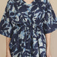 Breathables Women’S Loungewear Kaftan Cotton Blue Floral Print Co-Ord Set