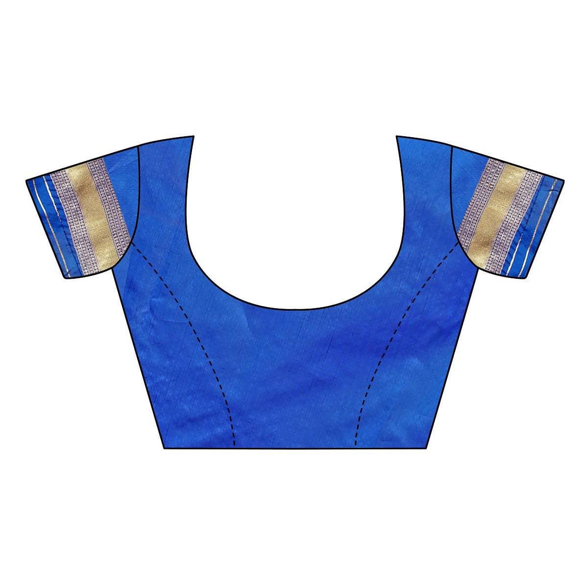 Vamika Banarasi Jaquard Blue Weaving Saree | Swadesiicart