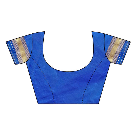 Vamika Banarasi Jaquard Blue Weaving Saree | Swadesiicart