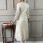 White Viscose Chanderi Stitched Suit With Dupatta - Tanisha | Swadesiicart