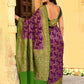 Joban Fashion Purple Crepe Chiffon Pure Handloom Banarasi Silk Saree | Swadesiicart