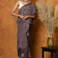 Very Much Indian Handblock Printed Cotton Saree With Natural Dyes - Brown | Swadesiicart