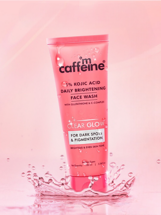 mCaffeine Clear Glow 1% Kojic Acid Daily Brightening Face Wash For Dark Spots & Pigmentation - mCaffeine