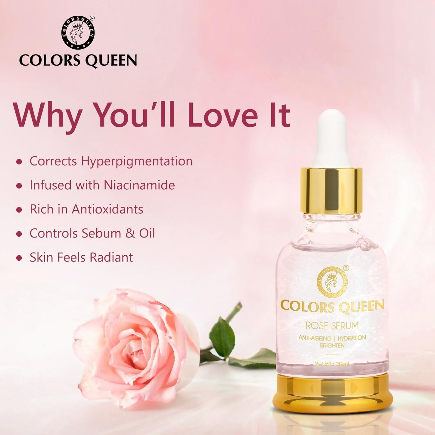 Colors Queen Rose Face Serum | Swadesiicart
