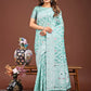 Shree Shyam Fashion Pankhuri Sea Green Linen Cotton Saree