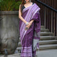 Beatitude Lavender Cotton Jacqaurd Border Tangail Handloom Saree