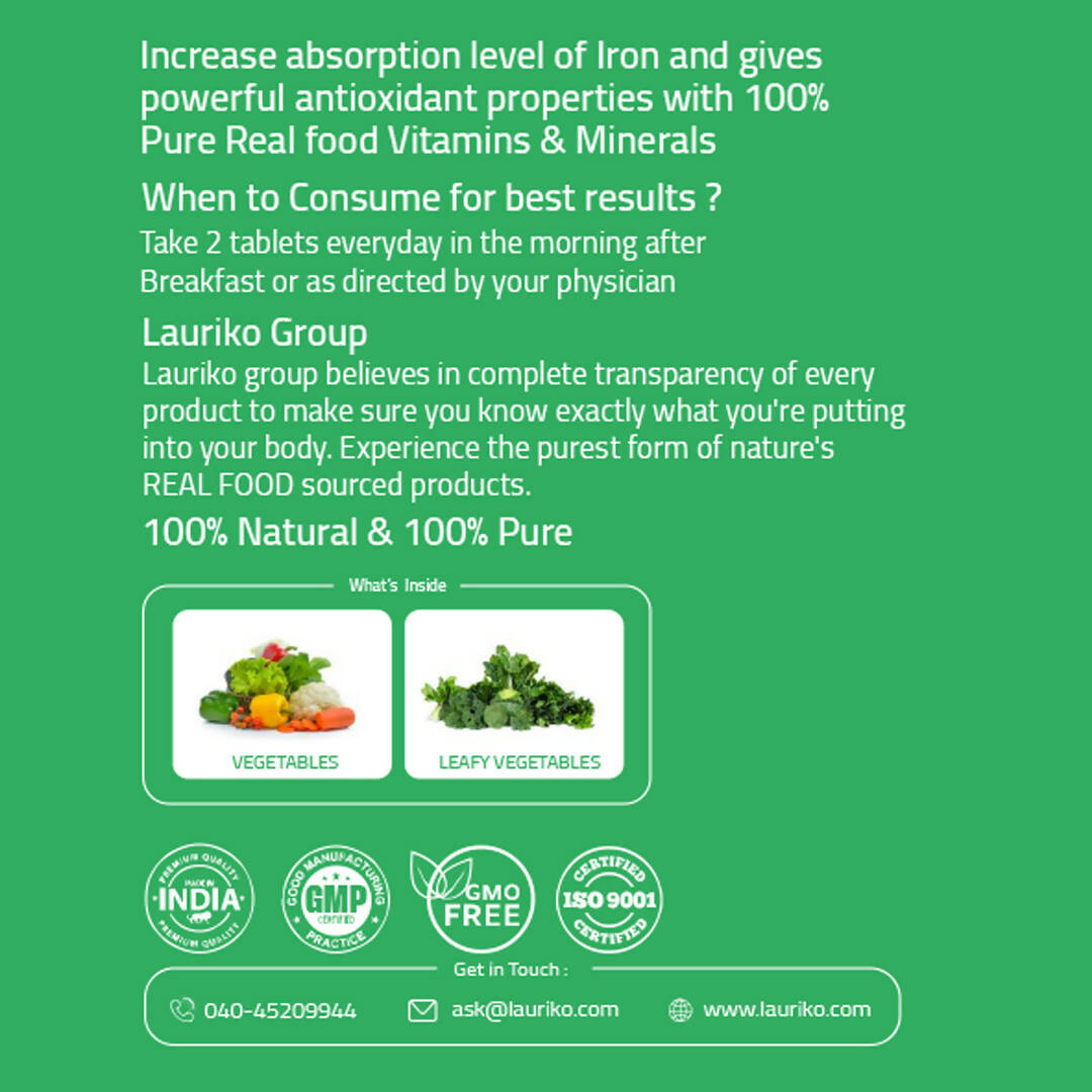 Laurik Plant Based Zinc And Vitamin C Tablets | Supplements Help Iron Absorption And Immune Support For Men And Women | Swadesiicart
