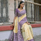 Vishnu Weaves Women's Wine Handloom Raw Silk Woven Saree with Blouse - Swadesiicart
