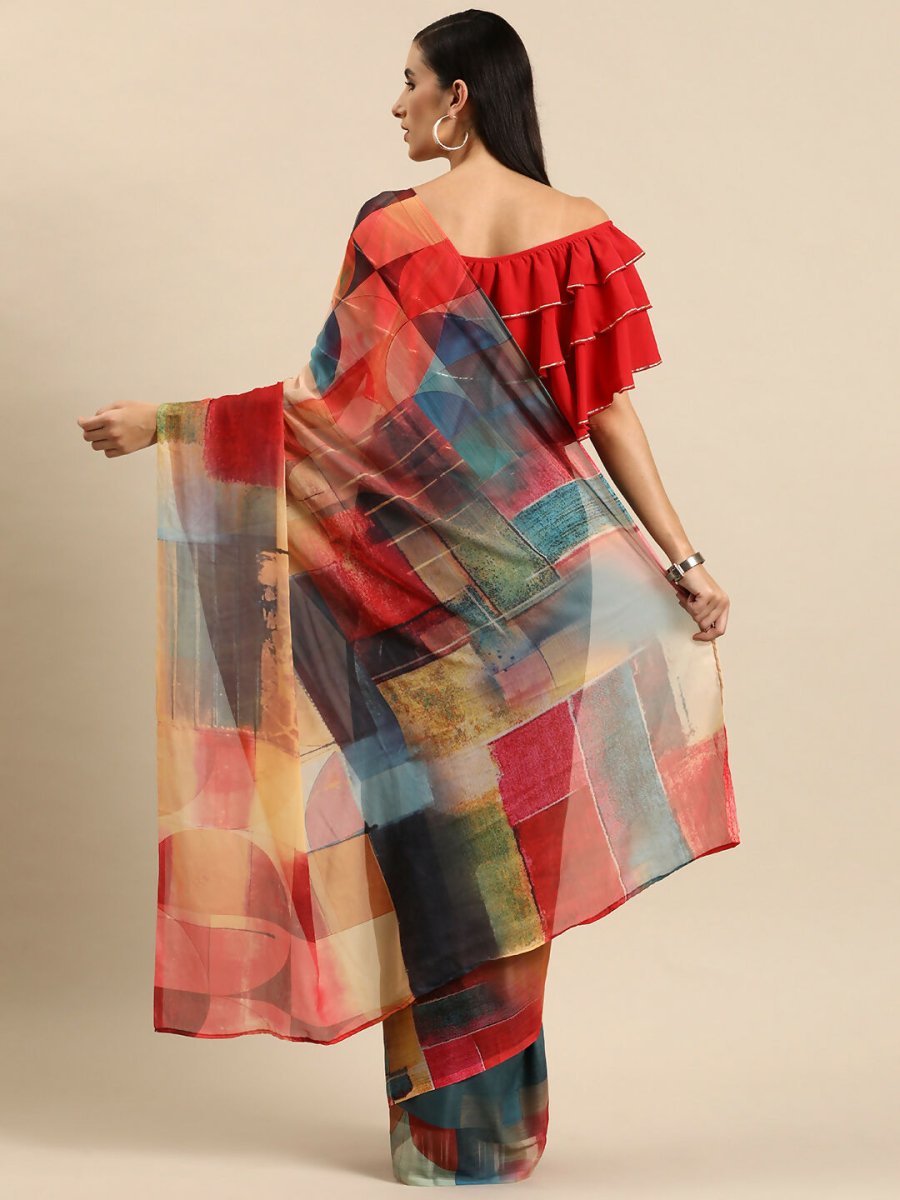 Ahalyaa Women's Traditional Semi Stitch Saree - Grey | Swadesiicart