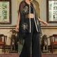 Janasya Black Georgette Solid Top Bottom Cape | Swadesiicart