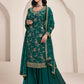 Anaita Green Heavy Chinon With Embroidery Sharara Suit (bottom Stitched)