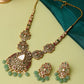 Ruby Raang 22k Gold Polished Long Kundan Heavy Maharani Necklace With Earrings | Swadesiicart