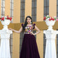 Jyoti Fashion Women's Wine Sequins Thread Embroidery Faux Blooming Anarkali Dress | Swadesiicart