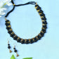 Mominos Fashion Johar Kamal Gold-Polished Brass Finish Pearls Work Choker For Women (Black) | Swadesiicart