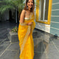 Vamsee Shirovastra Yellow Organza Saree - Swadesiicart