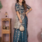 Aastha Fashion Teal Soft Organza Silk Weaving Saree