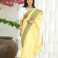 Beatitude Yellow Cotton Jacqaurd Border Tangail Handloom Saree