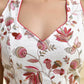 Amodini Designer Studio Floral White Halter Neck Sequined Blouse