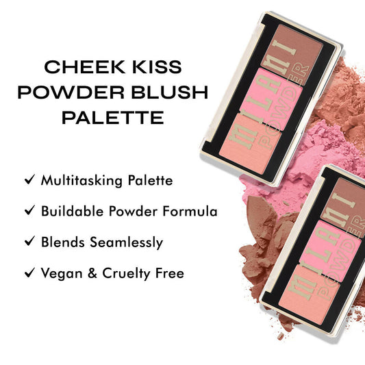 Milani Cheek Kiss Powder Blush Palette - Golden Hour Glow | Swadesiicart
