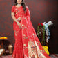 Lorenvalley Fashion Red Soft Paithani Silk Woven Design Gold Zari Meenakari Weaving Saree - Swadesiicart