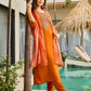 The52 Rust Women's Gorgeous Embroidered work Rayon Fabric Straight Kurta, Pant and Dupatta Set - Swadesiicart