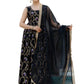 The52 Black Women's Gorgeous Printed Muslin Fabric Flared Kurta Pant and Dupatta Set - Swadesiicart