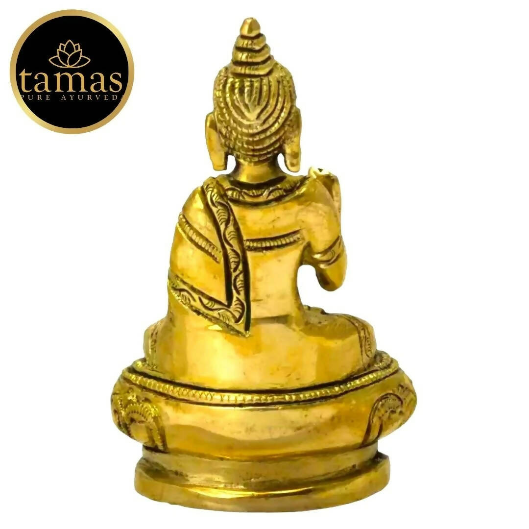 Tamas Brass Buddha Idol | Golden Finish | Spiritual Home Decor - Swadesiicart