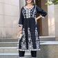 BulBul Arushi Black Rayon Kurta Set with Lucknowi Work - Swadesiicart