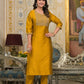 Partywear Designer Musted Yellow Poly Silk fabric Stitched Suit With Dupatta - Tanisha | Swadesiicart