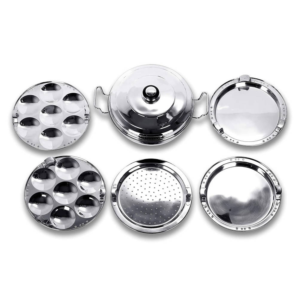 Sumeet Stainless Steel Kadhai Set with Lid and 5 Plates - Swadesiicart
