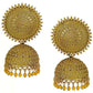 Mominos Fashion Joharkamal Gold-Polished Meenakari Jhumkas For Women & Girls (Yellow) - Mominos Fashion