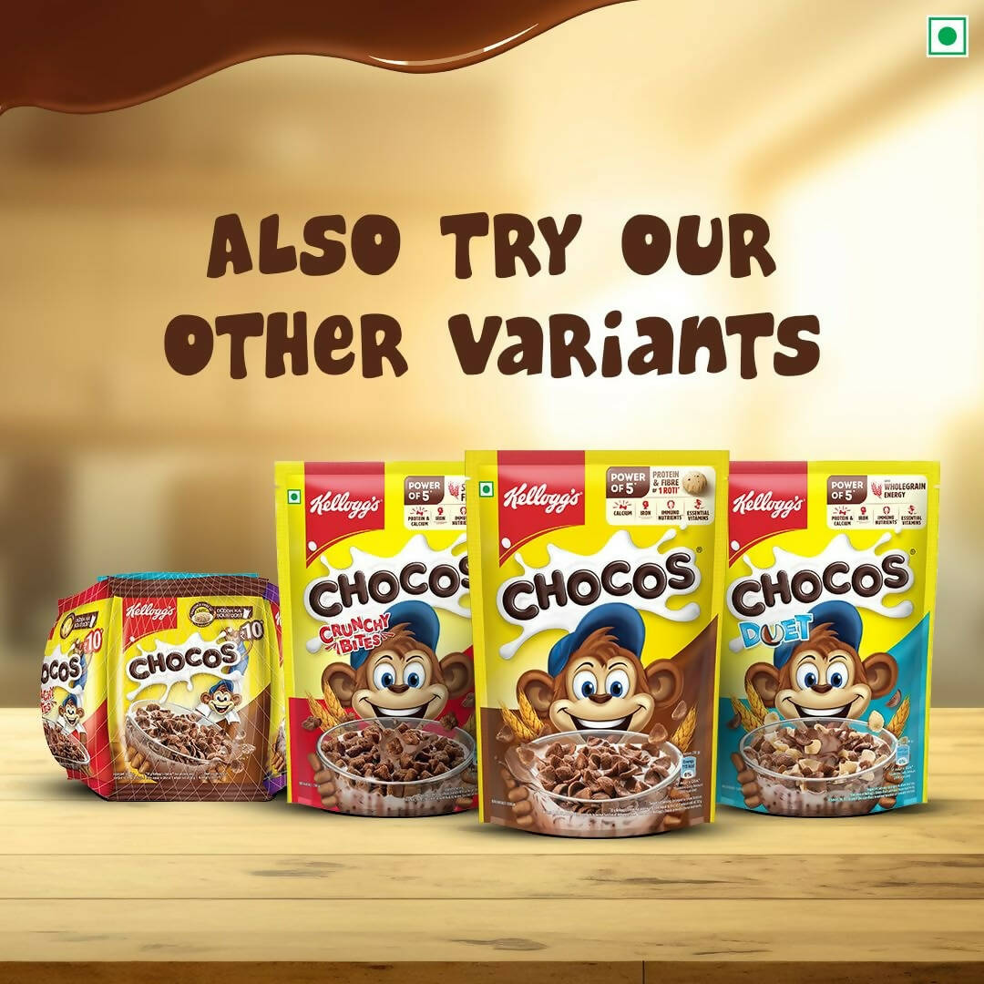 Kellogg's Multigrain Chocos Moons & Stars, High In Calcium & Protein,Essential Vitamins,Iron & Immuno Nutrients - Swadesiicart