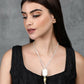 Joban Fashion Women Long Pattern Silver Tone Brass Necklace | Swadesiicart